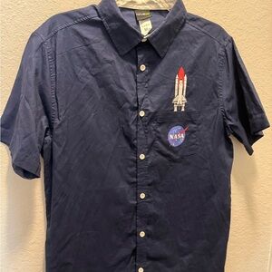 Fifth Sun Navy Space Shuttle Men's Shirt Size Medium